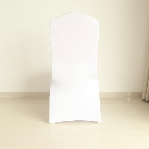 30 80 100Pieces White Wedding Chair Covers Stretch Polyester Spandex for Wedding Party Banquet Seat Covers (Thick White, 4PCS) - Image 6