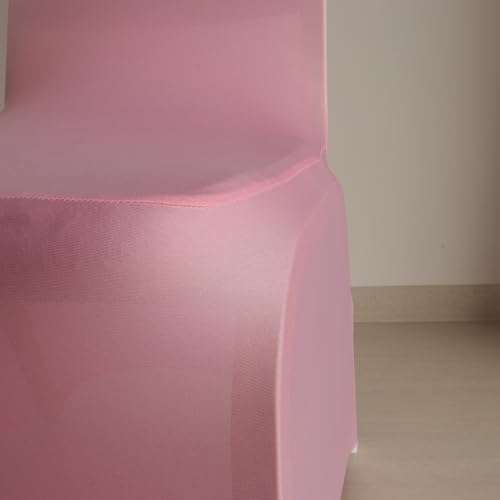 30 80 100Pieces White Wedding Chair Covers Stretch Polyester Spandex for Wedding Party Banquet Seat Covers (Pink, 10PCS) - Image 6