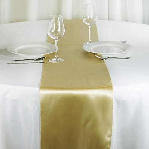 Balsa Circle 6 pcs 12 x 108 inch Champagne Satin Table Runners Wedding Table Top Party Supplies Reception Linens Decorations - Image 5