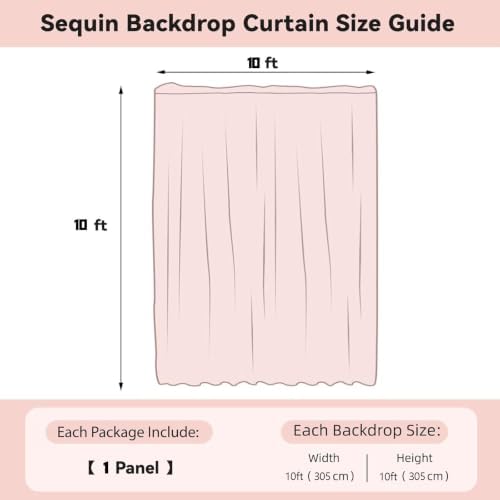 Sugargirl Gold Sequin Backdrop Curtain 10FTx10FT Glitter Gold Background Drapes Sparkle Photography Backdrop for Party Wedding Birthday Wall Decoration(1 Panel) - Image 7