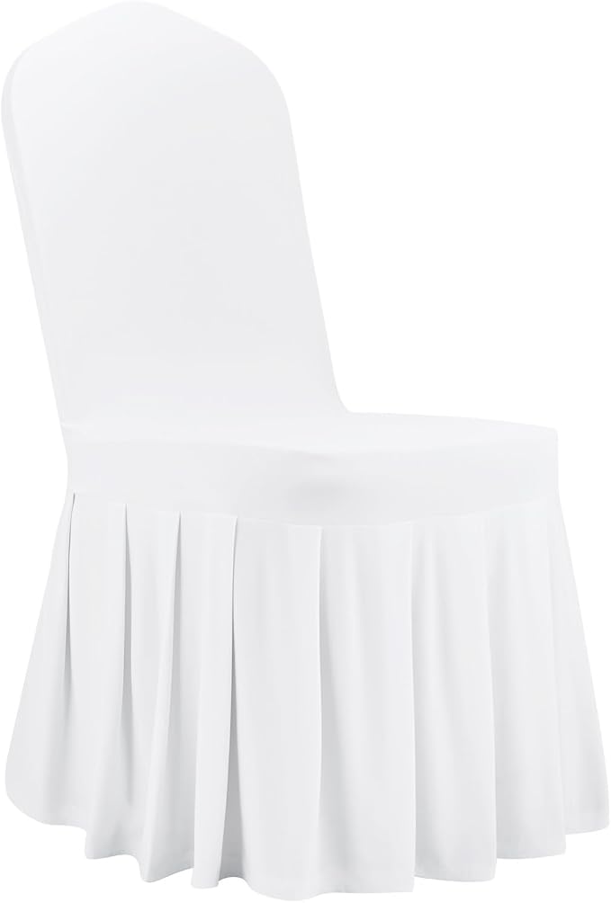 VEVOR Chair Covers, Polyester Spandex Chair Cover, Stretch Slipcovers for Wedding Party Dining Banquet Flat-Front Chair Covers (White-d, 30PCS) - Image 9