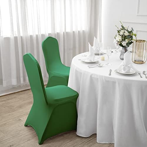 SuperO Waterproof Spandex Chair Cover 25PCS, Stretch Dining Chair Covers, Polyester Outdoor Chair Covers, Protector Stretch Chair Cover for Party Universal, Banquet, Wedding Event, Hotel(Emerald) - Image 7