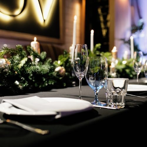 Fixwal 6 Pack 8FT Black Tablecloth Rectangle Spandex Fitted Table Cover - Image 7