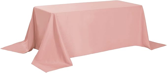Cupuamon Rectangle Tablecloth 90x132 inch Washable Polyester Fabric Table Cloth for Wedding Party Dining Banquet Decoration(90x132, Dusty Pink) - Image 8