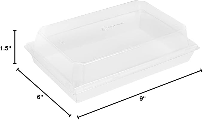Restaurantware-Matsuri Vision 9 x 6 x 1.5 Inch Large Sushi Trays, 100 Greaseproof Sushi Packaging Boxes - Lids Sold Separately, Disposable, White Paper Containers, For Entrees Or Desserts - Image 21