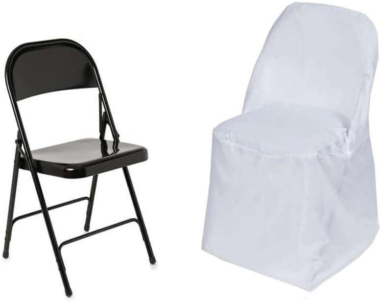 Efavormart 50 PCS White Linen Polyester Folding Chair Covers for Dining Chairs Party Wedding Banquet Outdoor Event Catering Slipcovers - Image 7