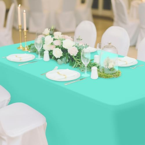Smiry 2 Pack Spandex Table Cloth 4FT, Elastic Fitted Aqua Tablecloth - Image 6