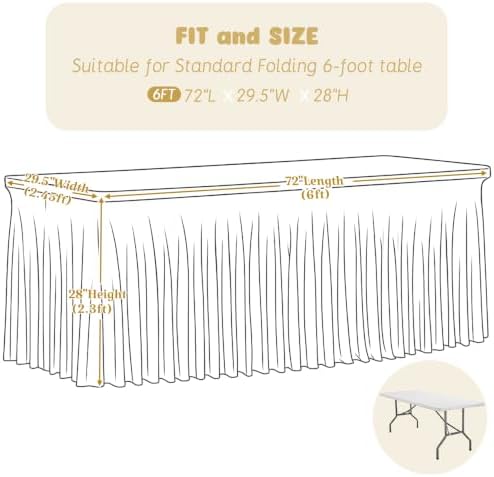 Besutolife Navy Blue Spandex Tablecloth for 6ft Rectangle Tables 1 Pack - Wrinkle-Resistant, Stretchable, Machine Washable - Perfect for Weddings Banquets Birthday Parties Events - Image 6