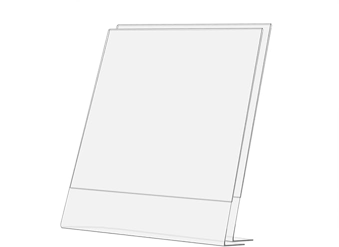 Marketing Holders 2 Pack Acrylic Sign Holder for 8" x 10" Printed Media Clear Plastic Side Load Slanted Countertop Display for Reception Desks in Medical Offices Clinics and Hospitals - Image 6