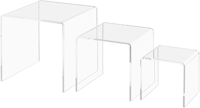 Marketing Holders 2 Pack Small Riser Display Collection 3" 4" 5" High Clear Premium Acrylic Countertop Showcase for Retail Stores and Small Sculptures - Image 9