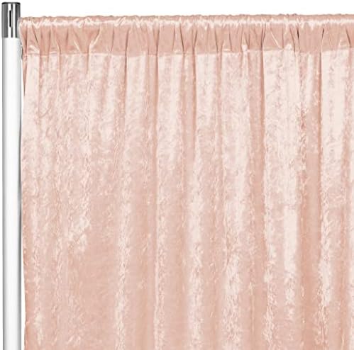 CVL 1 Pc, Velvet 10Ft H x 52" W Drape/Backdrop Curtain Panel - Blush/Rose Gold for Wedding, Party and Events Décor by CVL