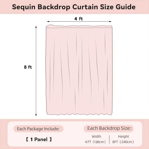 Sugargirl Gold Sequin Backdrop Curtain 4FTx8FT Glitter Gold Background Drapes Sparkle Photography Backdrop for Party Wedding Birthday Wall Decoration(1 Panel) - Image 7