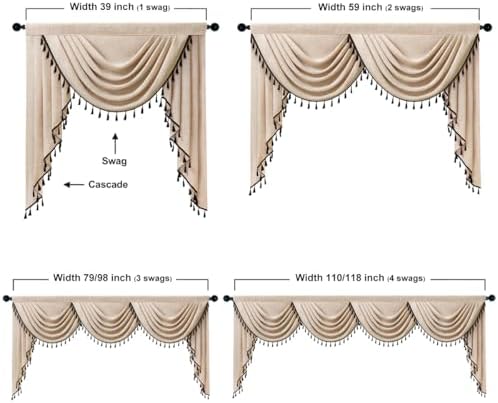 ELKCA Faux Linen Solid Light Coffee Curtain Valance for Living Room Japanese Style Modern Curtain Valance for Bedroom (59inch,1 Panel) - Image 6