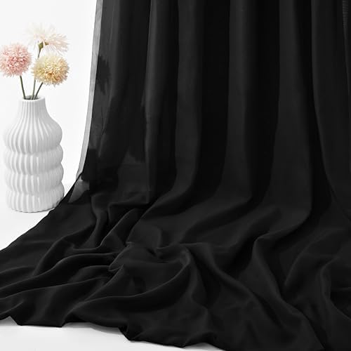 VACVELT Black Chiffon Wedding Arch Draping Fabric, 1 Panel 30" x 20ft - Image 7