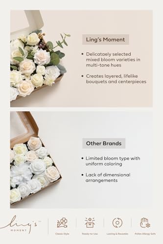 Ling's moment Artificial Pink Wedding Flowers Combo, English Pastel, Deluxe - Image 6