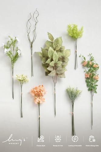 Ling's moment Artificial Greenery Stems Box Set, 35pcs with 7 Kinds of Faux Greenery Picks for DIY Bridal Bouquets Wedding Floral Arrangement Table Centerpieces, Garden Blush - Image 4
