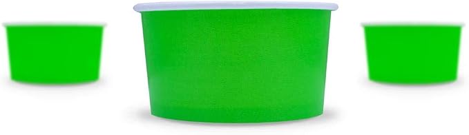 UNIQ 6 oz 1000 Pack Green Ice Cream Cups | Disposable Leak Resistant Paper Dessert Cups for Ice Cream, Frozen Yogurt, Gelato, Soup & Snacks | Takeout Cups for Parties, Catering & Business - Image 5