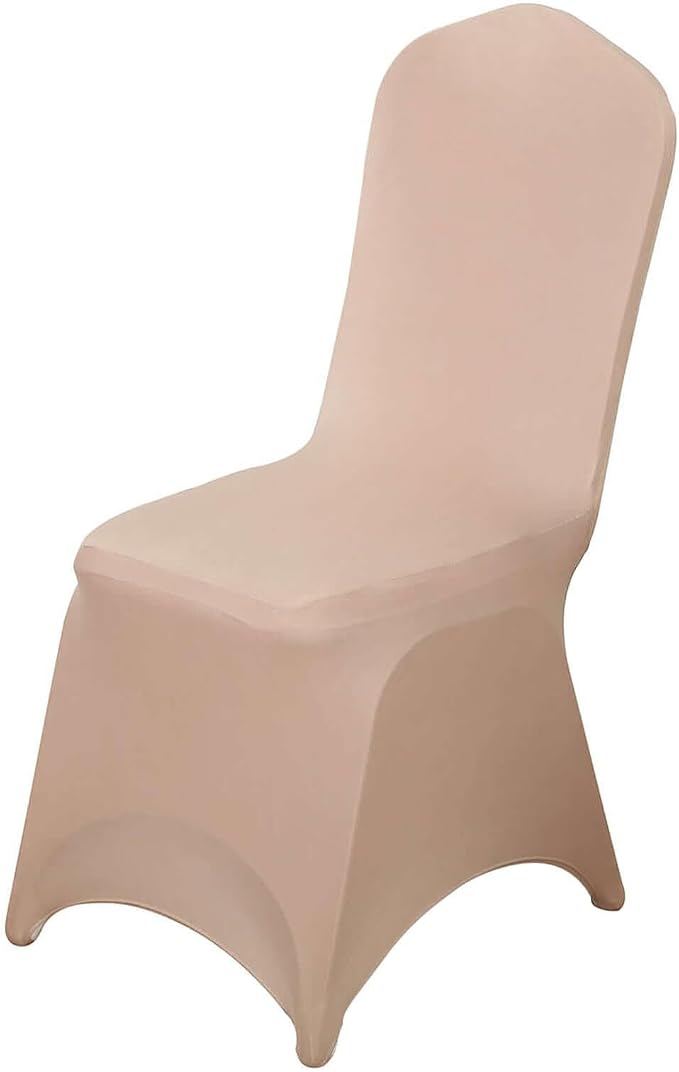 Efavormart 50 PCS Nude Stretchy Spandex Fitted Banquet Chair Covers for Party Dining Chairs Wedding Banquet Outdoor Event Catering Slip Covers - Image 9