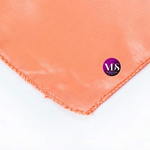 VDS - 100 Pieces | Satin Napkins 20 x 20 Inch Square | Kitchen & Dinner Table Napkins Cloths Handkerchief for Restaurant Bistro Wedding Christmas Birthday Party Dinner Decoration (Peach) - Image 5