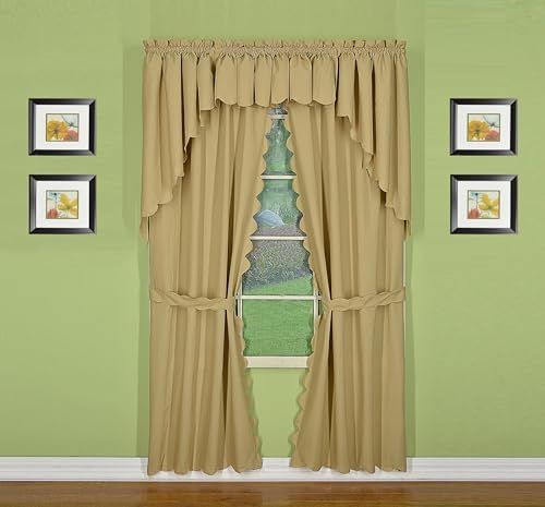 Today's Curtain, Orleans Scallop Curtain, Linen 38" Swag Pair, 60" W x 38" L, Linen - Image 7