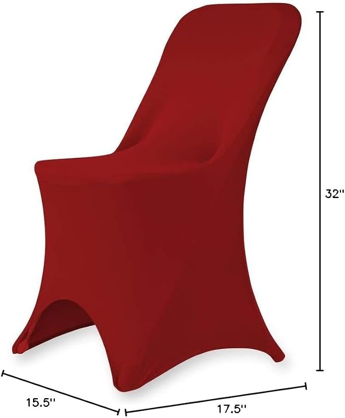 Linenlanding Set of 1/10/50Pcs Hotel Fitted Folding Dining Spandex Stretch Chair Covers - Wedding Reception Banquet Party Restaurant, 17 Colors! (50, Burgundy) - Image 8