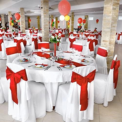 100 Pack Red Satin Chair Sashes, 7 x 108 Inch, Wedding Bows - Image 7