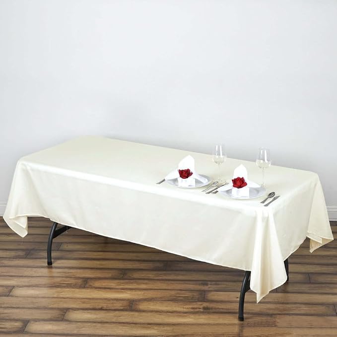 Tableclothsfactory Ivory 60x102 Polyester Rectangle Tablecloths by TABLECLOTHSFACTORY