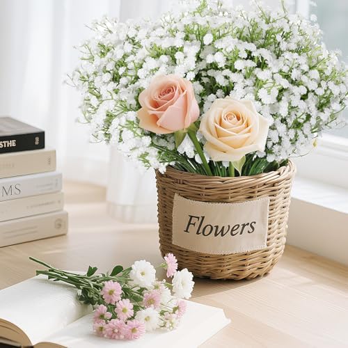 Babys Breath Artificial Flowers Bulk, Real Touch Faux Flower Flores Fake Babies Breath Long Stem for Tall Vase, White Bridal Bouquet, Wedding Reception Decor, Indoor Home Party Floral Decoration (50) - Image 6