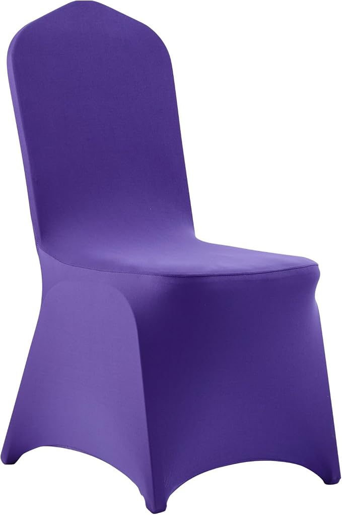 VEVOR Chair Covers, Polyester Spandex Chair Cover, Stretch Slipcovers for Wedding Party Dining Banquet Flat-Front Chair Covers (Purple-a, 50PCS) - Image 9