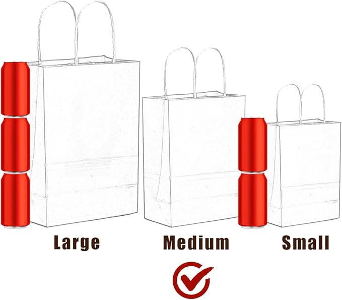 qiqee 60 pcs Kraft Bags with Handles 7.6"x4.75"x10.5" Medium Gift Paper Bag 16 Different Solid Color Bags - Image 8
