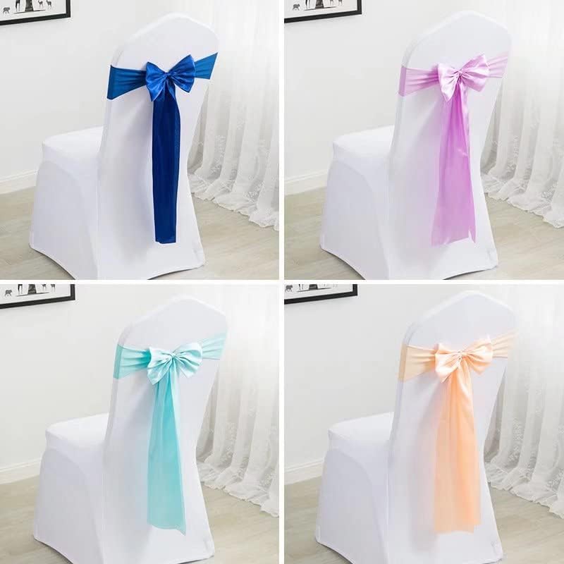 Pack of 10 Satin Stretch Chair Sash Bow, No Need Tied, Spandex Chair Bands, Chair Ribbons Bows for Hotel Wedding Party Banquet Birthday Reception Decor (Black) - Image 5