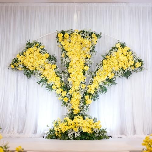 WEISPARK 100PCS Artificial Hydrangea Flowers, Fake Flowers Silk Hydrangea Full Flowers Heads with Stems for Wedding Home Party Shop Baby Shower Decor (Yellow Champagne) - Image 5