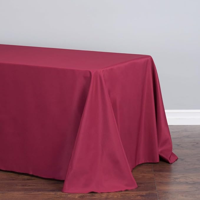 LinenTablecloth 90 x 132-Inch Rectangular Polyester Tablecloth Burgundy - Image 6