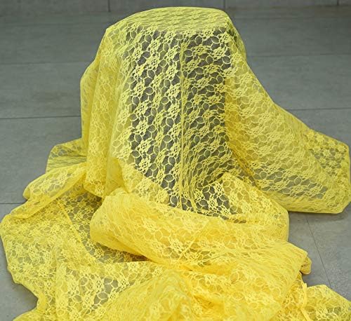 VDS Pack of 12 Floral Lace Table Runners Centerpiece Cloth Linen for Wedding Bithday Graduation Engagement Ceremony Events Party Banquets Table Decoration (12x108 inch) (Yellow) - Image 5