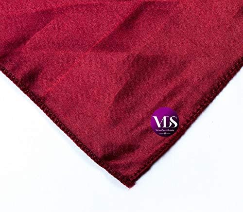 VDS - 25 Pieces | Satin Napkins 20 x 20 Inch Square | Kitchen & Dinner Table Napkins Cloths Handkerchief for Restaurant Bistro Wedding Christmas Birthday Party Dinner Decoration (Maroon) - Image 5