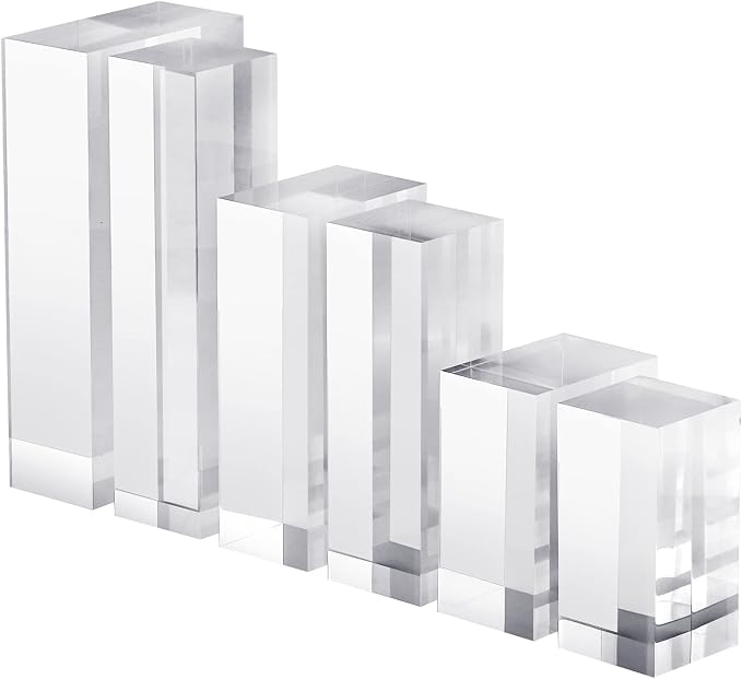 CiaoHER 2in Thickness Solid Acrylic Cube Display Block 2" x 4" x 6" | Clear Polished, Pedestal Stand Riser, Solid Base, 1 Pack - Image 6