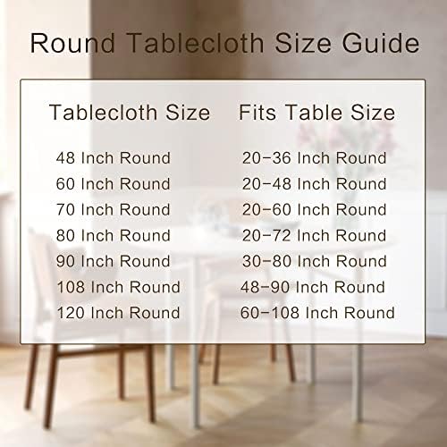 sancua Round Tablecloth 70 Inch Fits 20-58 Inch Tables, Beige - Image 7