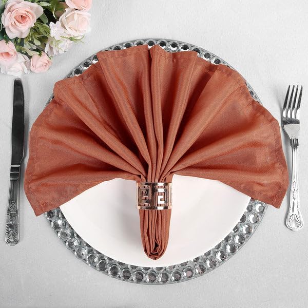 Tableclothsfactory Premium Pack of 5 Premium Terracotta 20" x 20" Washable Polyester Napkins Great for Wedding Party Restaurant Dinner Parties - Image 9