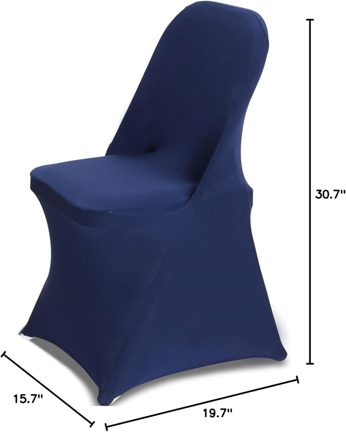 HAINARverS Folding Chair Covers for Wedding, 10pcs Navy Blue | Stretch Spandex Washable Fabric Chair cover, Decoration Chair Cover for Wedding, Party, Banquet, Birthday, Conference, Event - Image 8