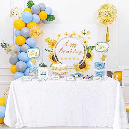 Sequin Tablecloth 90 x132 Inch White Rectangle Tablecloth Glitter Fabric - Image 6