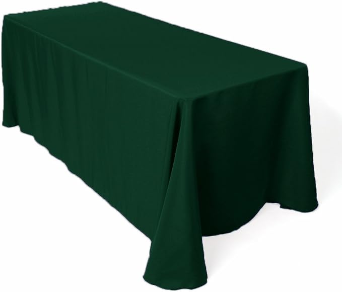 LinenTablecloth 90 x 132-Inch Rectangular Polyester Tablecloth Hunter Green by LTCLINENS