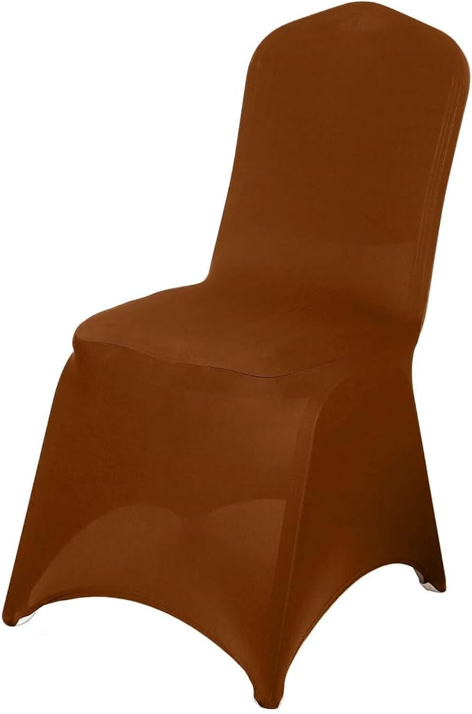 Efavormart Spandex Stretch Brown Chair Covers 100 PCS Universal Banquet Chair Covers for Party Dining with Foot Pockets Washable Wedding Chair Slip Covers for Outdoor - Image 9