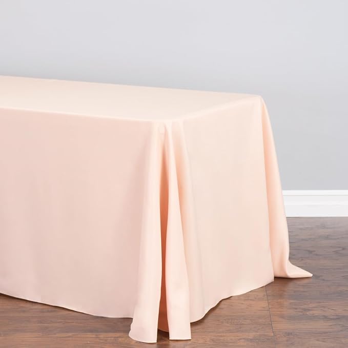 LTC LINENS Tablecloth 90 x 156-Inch Rectangular Polyester Tablecloth with Rounded Corners, Peach, (90156-010139) - Image 6
