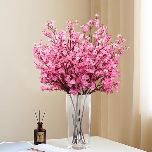 5 Pcs Fake Flowers, Real Touch Babys Breath Artificial Flowers, Pink - Image 7