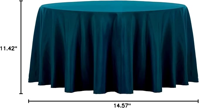 Ascoza 2pack 120 Inch Peacock Blue Round Tablecloth in Washable Polyester Fabric for Wedding/Banquet/Restaurant/Parties… - Image 8