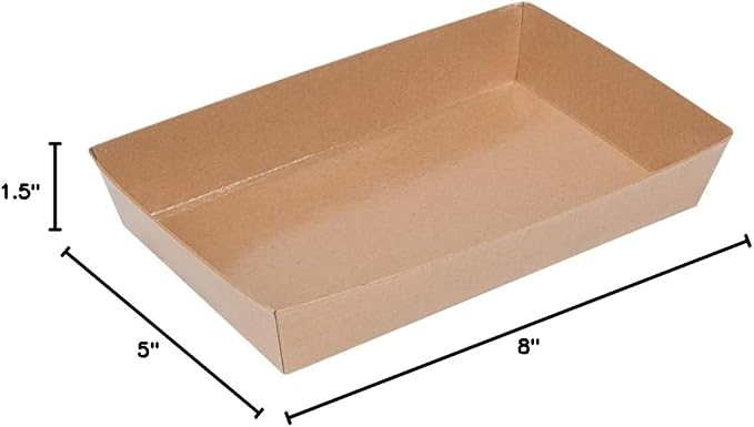 Restaurantware-Matsuri Vision 8 x 5 x 1.5 Inch Medium Sushi Trays, 100 Greaseproof Sushi Packaging Boxes - Lids Sold Separately, Disposable, Kraft Paper Containers, For Entrees Or Desserts - Image 12