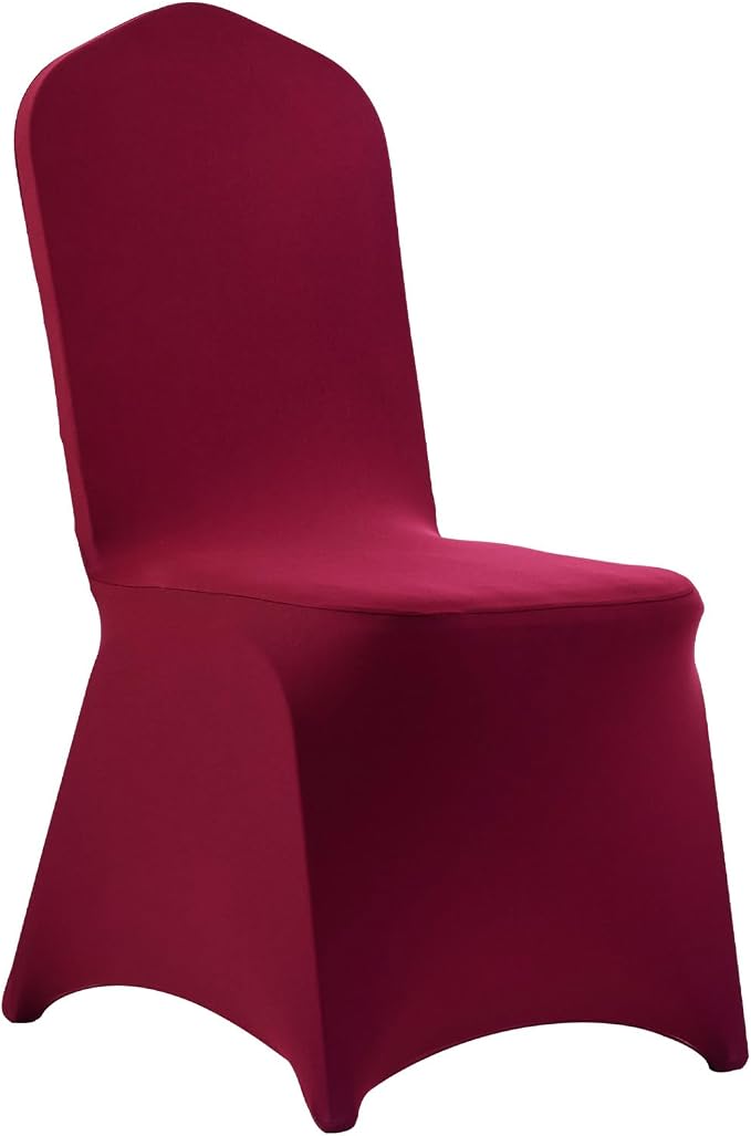 VEVOR Chair Covers, Polyester Spandex Chair Cover, Stretch Slipcovers for Wedding Party Dining Banquet Flat-Front Chair Covers (Burgundy-a, 50PCS) - Image 9