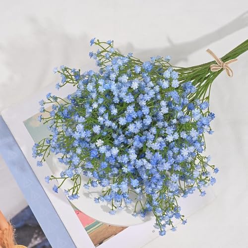 Dolicer 50 Pcs Babys Breath Artificial Flowers Blue Fake Babys Breath - Image 6