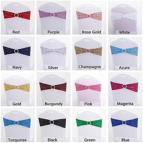 NC Sequin Chair Sashes Spandex, Pack of 6 Sequin Stretch with Buckle Chair Bands for Wedding Banquet Birthday Graduation Party St.Patrick's Day Chair Decorations (Green, 6pcs) - Image 6