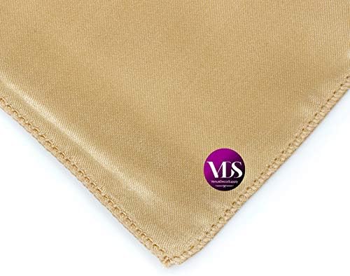 VDS - 75 Pieces | Satin Napkins 20 x 20 Inch Square | Kitchen & Dinner Table Napkins Cloths Handkerchief for Restaurant Bistro Wedding Christmas Birthday Party Dinner Decoration (Champagne) - Image 5